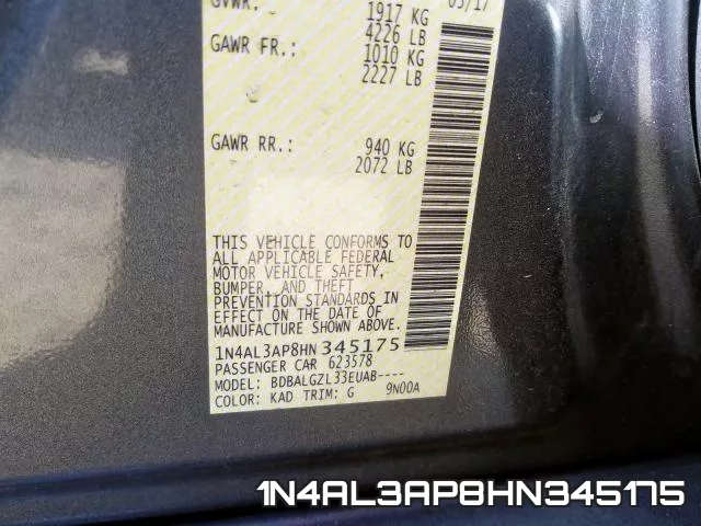 1N4AL3AP8HN345175 фото 2