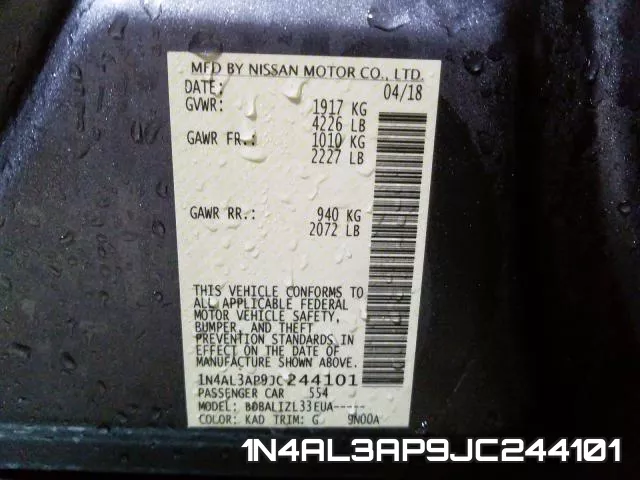 1N4AL3AP9JC244101 фото 2