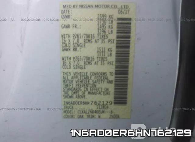 1N6AD0ER6HN762129 фото 10