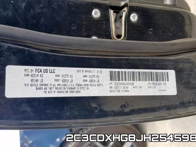 2C3CDXHG8JH254598 фото 2