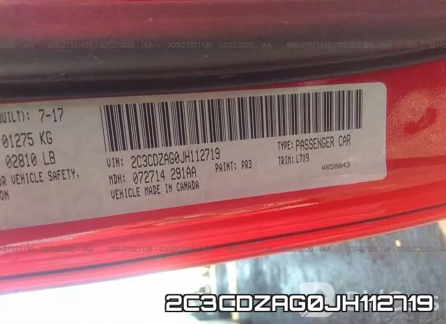 2C3CDZAG0JH112719 фото 10