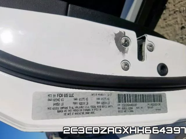 2C3CDZAGXHH664397 фото 2