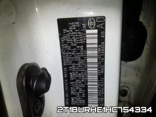 2T1BURHE1HC754334 фото 2