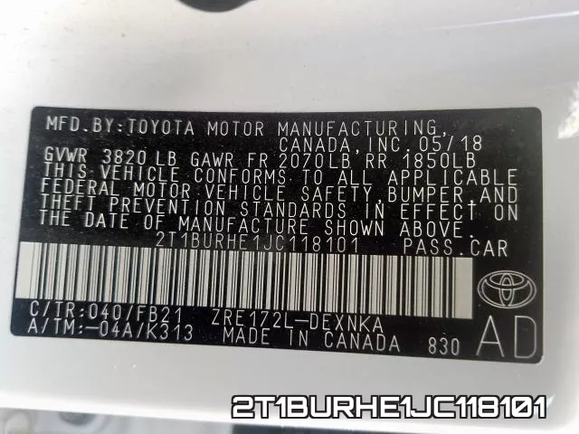 2T1BURHE1JC118101 фото 2