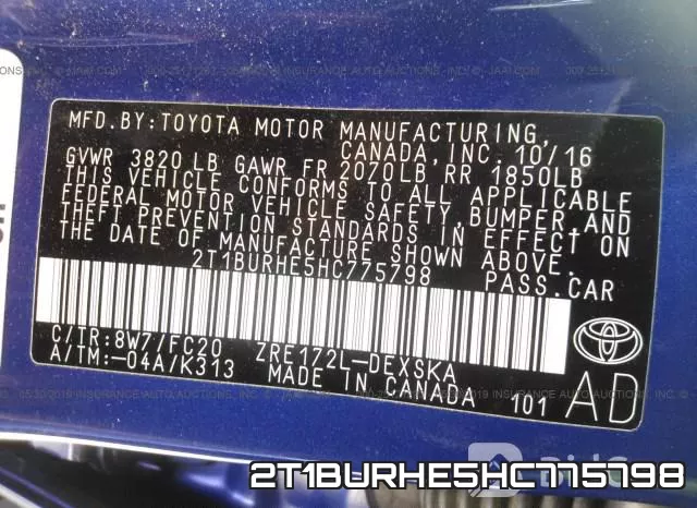 2T1BURHE5HC775798 фото 10