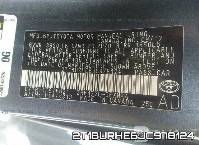 2T1BURHE6JC978124 фото 10