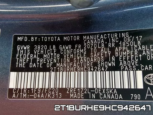 2T1BURHE9HC942647 фото 2