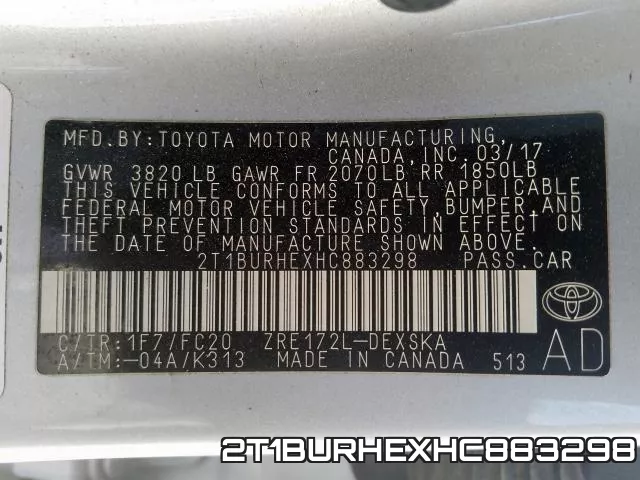 2T1BURHEXHC883298 фото 2