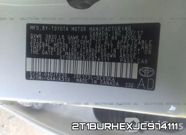 2T1BURHEXJC974111 фото 10