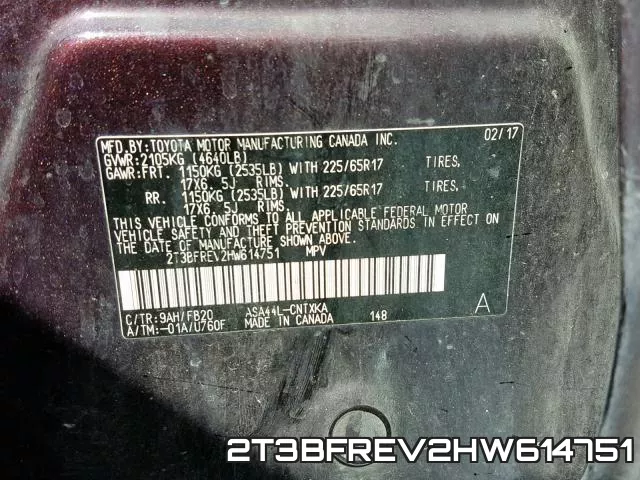 2T3BFREV2HW614751 фото 2