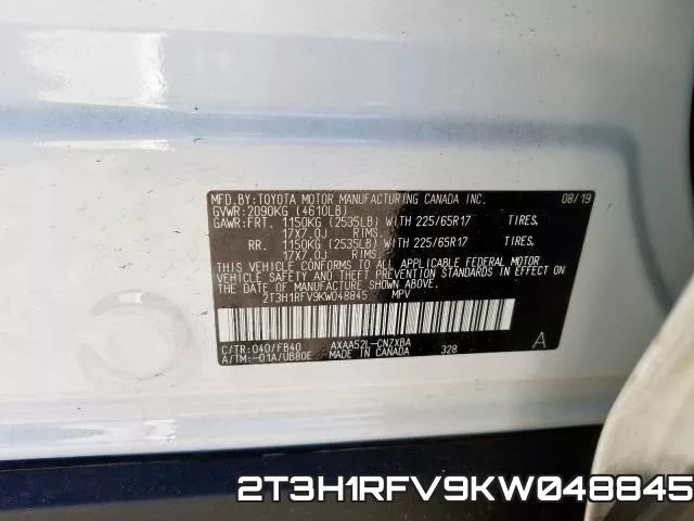 2T3H1RFV9KW048845 фото 2
