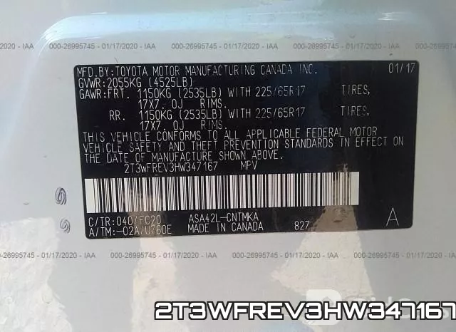 2T3WFREV3HW347167 фото 10