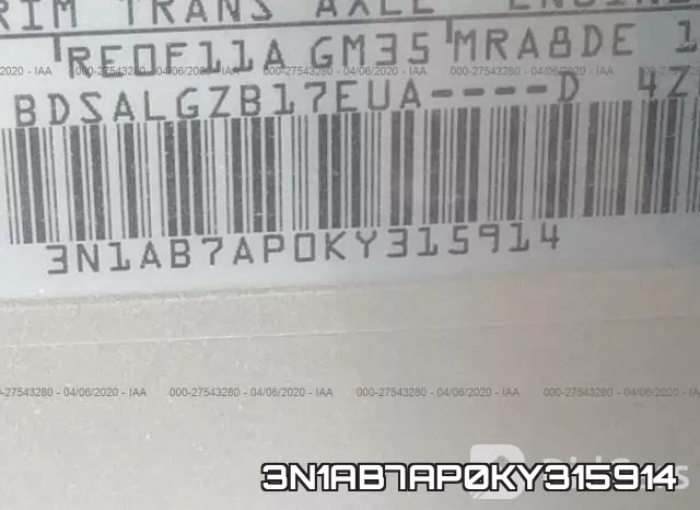 3N1AB7AP0KY315914 фото 10