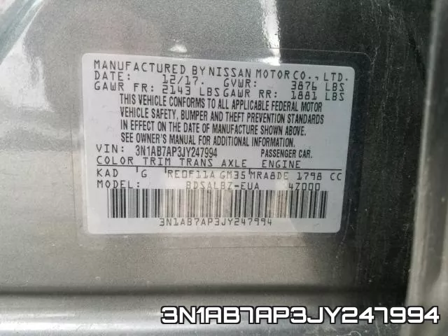 3N1AB7AP3JY247994 фото 2