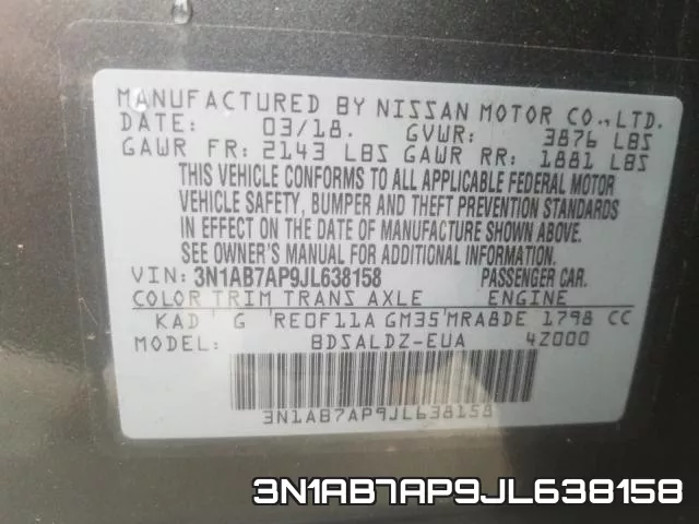 3N1AB7AP9JL638158 фото 2