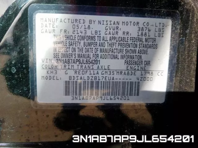 3N1AB7AP9JL654201 фото 2