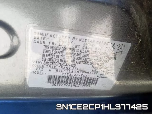3N1CE2CP1HL377425 фото 2