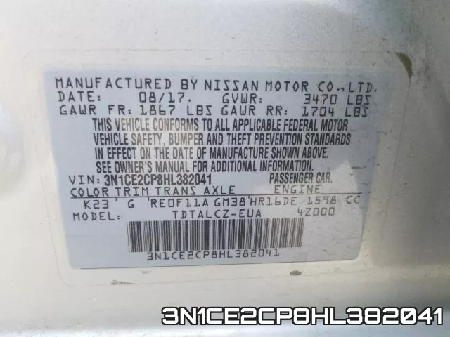 3N1CE2CP8HL382041 фото 2