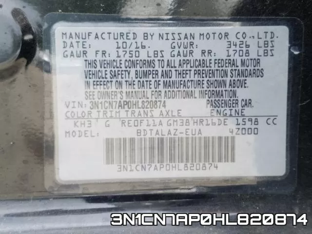 3N1CN7AP0HL820874 фото 2