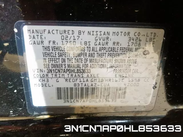 3N1CN7AP0HL853633 фото 2