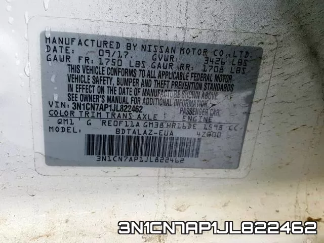 3N1CN7AP1JL822462 фото 2