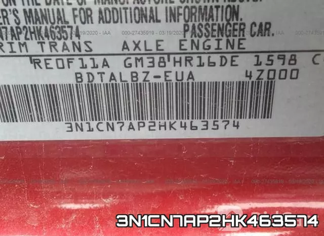 3N1CN7AP2HK463574 фото 10