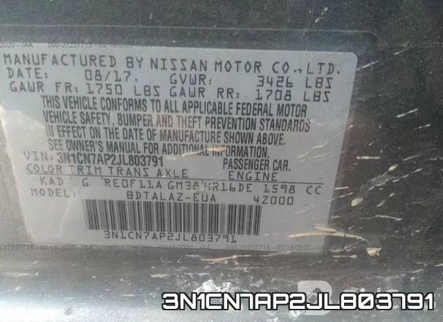 3N1CN7AP2JL803791 фото 10