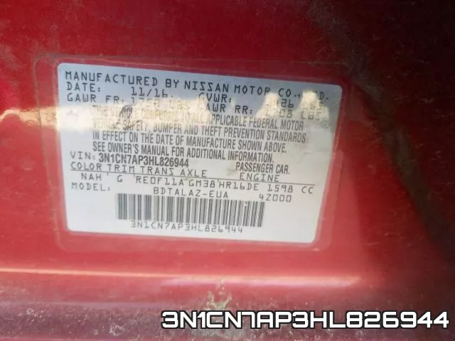 3N1CN7AP3HL826944 фото 2