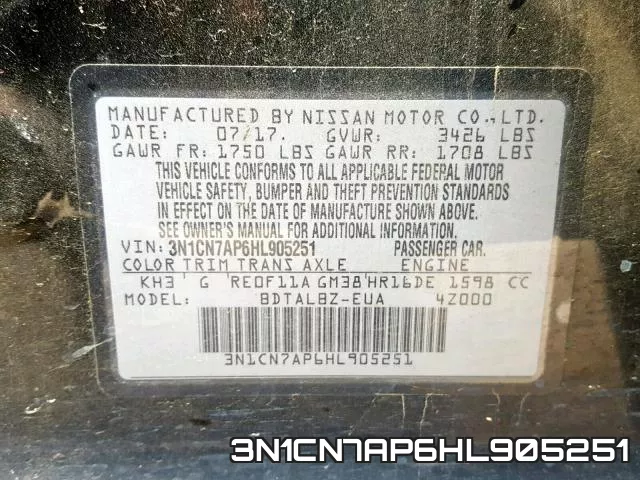 3N1CN7AP6HL905251 фото 2