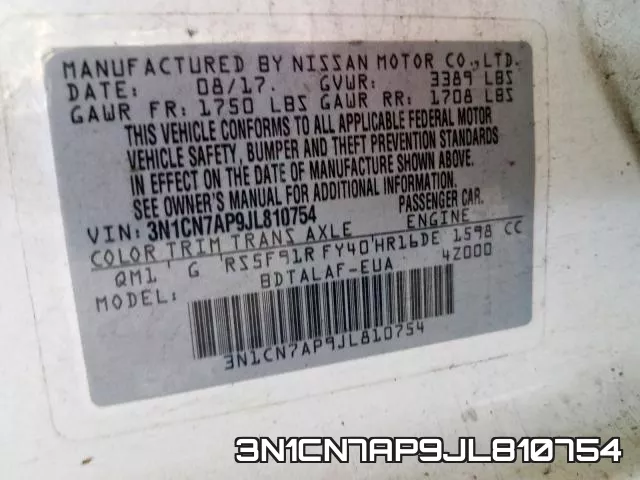 3N1CN7AP9JL810754 фото 2