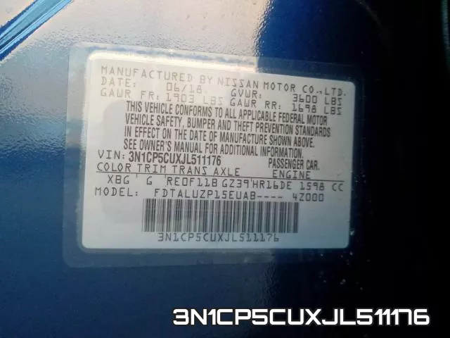 3N1CP5CUXJL511176 фото 2
