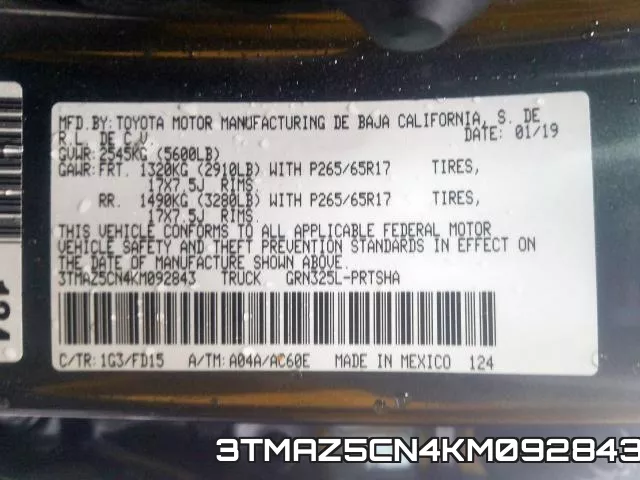 3TMAZ5CN4KM092843 фото 2