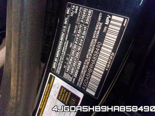 4JGDA5HB9HA858490 фото 2