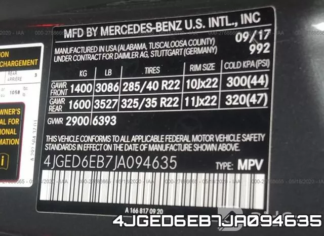 4JGED6EB7JA094635 фото 10