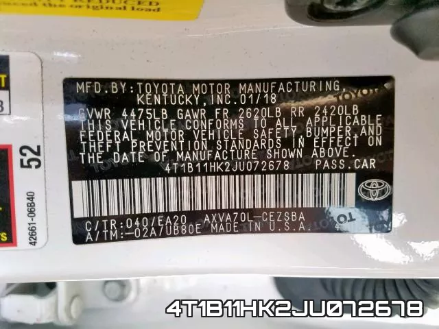 4T1B11HK2JU072678 фото 2