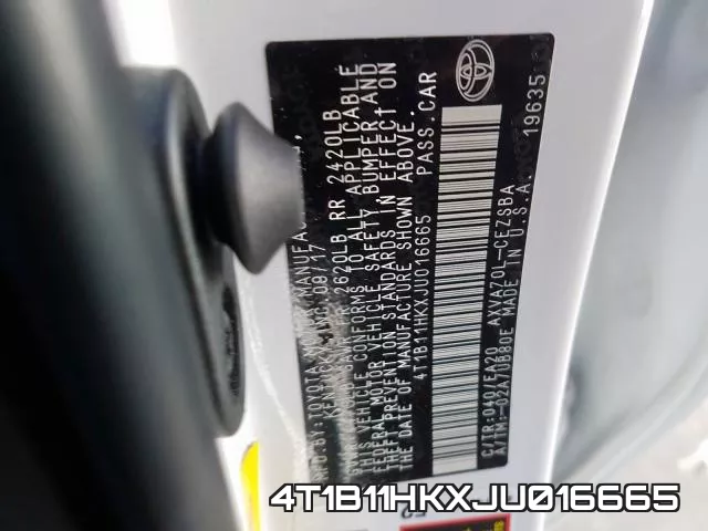 4T1B11HKXJU016665 фото 2