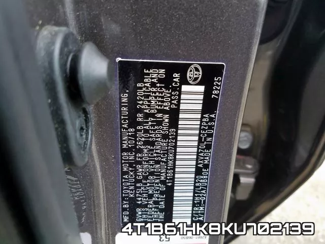 4T1B61HK8KU702139 фото 2