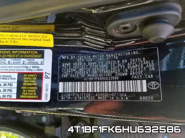 4T1BF1FK6HU632586 фото 2