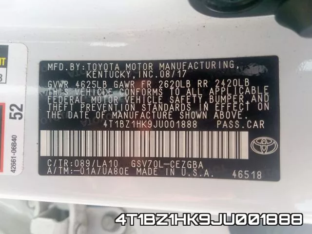 4T1BZ1HK9JU001888 фото 2