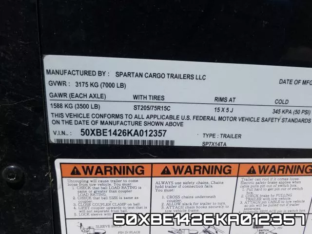50XBE1426KA012357 фото 2