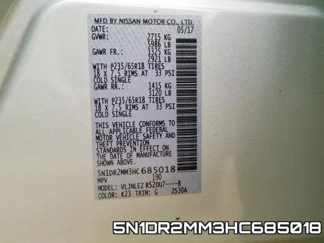 5N1DR2MM3HC685018 фото 2
