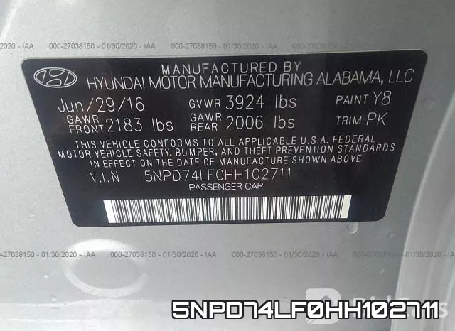 5NPD74LF0HH102711 фото 10