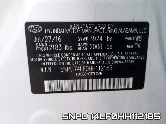 5NPD74LF0HH112185 фото 2
