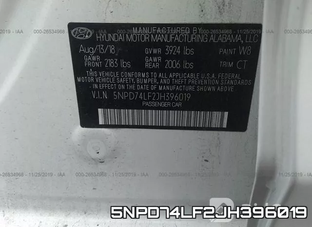 5NPD74LF2JH396019 фото 10