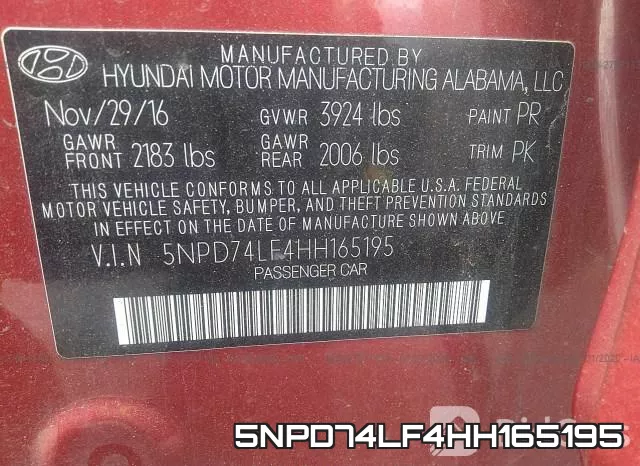 5NPD74LF4HH165195 фото 10