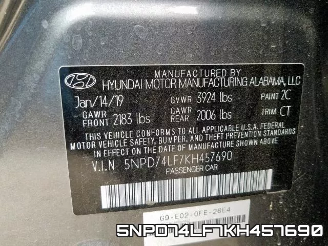 5NPD74LF7KH457690 фото 2