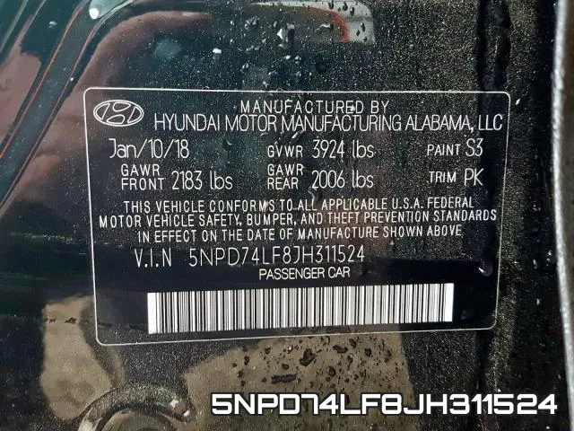 5NPD74LF8JH311524 фото 2