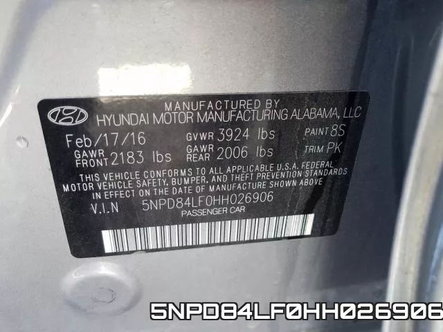 5NPD84LF0HH026906 фото 2