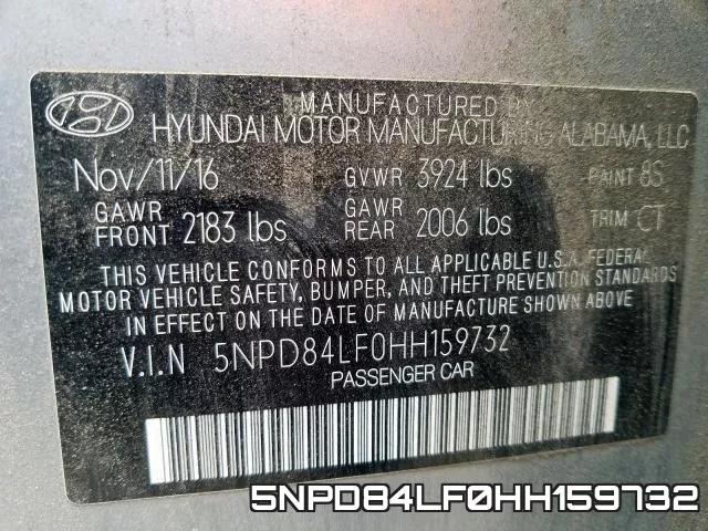 5NPD84LF0HH159732 фото 2