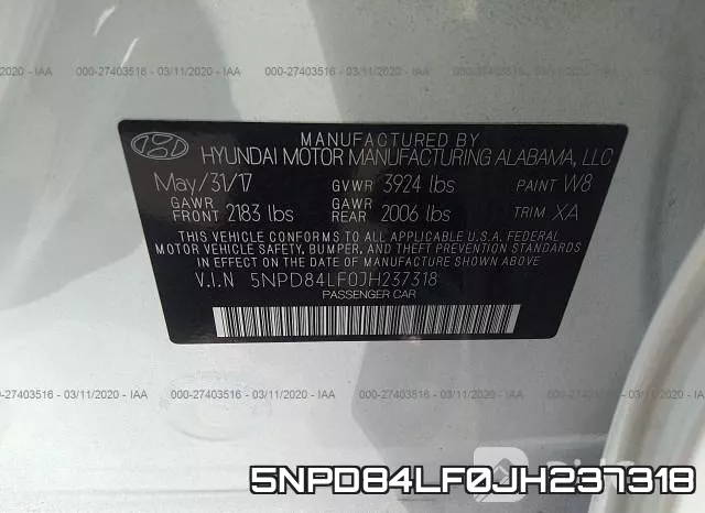 5NPD84LF0JH237318 фото 10